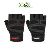 Găng Tay Tập Gym Hở Ngón Aolikes  Đệm Silicone Chống Trượt Dây Quấn Trợ Lực Cổ Tay AL109 cao cấp