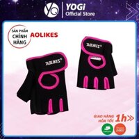 Găng tay tập gym nam nữ Aolikes cao cấp, Găng tay thể thao hở ngón