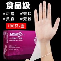 Găng tay tình yêu dùng một lần cấp thực phẩm pvc vệ sinh phụ nữ nhà bếp làm đẹp tay khẩu trang găng tay màng nhựa