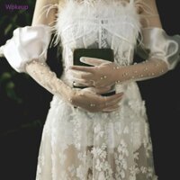 Găng tay vải tuyn cô dâu Woke Găng tay ren dài khuỷu tay Găng tay cưới dự tiệc thanh lịch