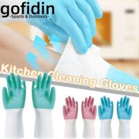 Găng tay vệ sinh nhà bếp GOFIDIN, Găng tay cao su dày chống thấm nước, Phụ kiện nhà bếp Găng tay rửa xe chống bỏng Nhà bếp