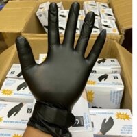 Găng tay y tế không bột hộp 100 chiếc đen black, Tóc Spa Phun Xăm,Thẩm Mỹ, Nail, Mi