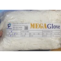 Găng tay y tế Nitrile Megaglove màu trắng/đen, bịch 1 kg