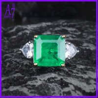 Gao Ding Trang Sức Với Bông Ngọc Lục Bảo Công Chúa Đơn Giản Moissanite Hai Tông Nữ M3406