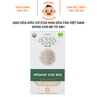 Gạo hữu cơ cho bé ăn dặm từ 6 tháng dẻo thơm hoasuafoods, gạo trắng nấu cháo cho bé, Minh Baby Store