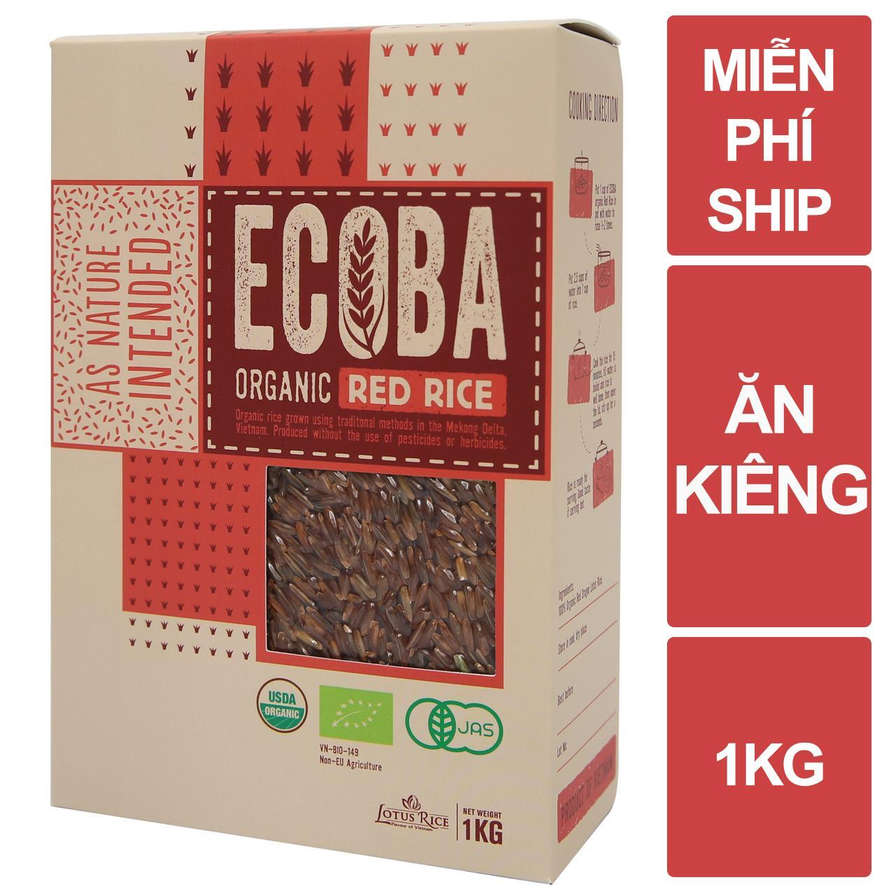 Gạo lứt hữu cơ Ecoba Huyết Rồng hộp 1kg