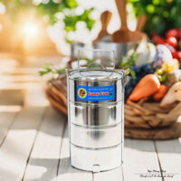 Gào mên 4 ngăn inox Long Cam. Hộp đựng cơm inox văn phòng có quai xách tiện lợi, độ bền cao.