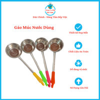 Gáo Múc Nước Dùng, Gáo Múc Nước Dùng Bún Phở Inox Dầy Dặn, Có Tay Cầm Nhựa Chống Nhiệt