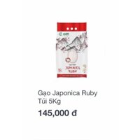 Gạo Nhật Japonica Ruby Túi 5kg - Date Mới
