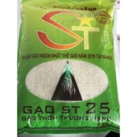 Gạo ST25 (gạo sạch hữu cơ,dẻo mềm cơm) bao 5kg