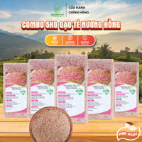 Gạo Tẻ Nương Hồng Điện Biên, Gạo Kén Hồng xát dối combo 5kg ( 5 túi 1kg hút chân không )