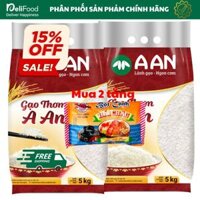 Gạo Thơm chính hãng A AN túi 5kg - Gạo Tám Thơm chuẩn gạo ngon Việt Nam, dẻo vừa, làm cơm chiên