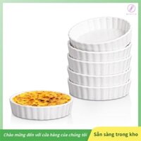 [Gaozuo523.vn] 5 Oz Creme Brulee Ramekins, Chảo bánh Quiche tròn, Ramekins an toàn cho lò nướng, Souffle, Ramekins 6 gói