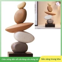 [Gaozuo523.vn] Điêu khắc đá xếp chồng lên nhau bằng nhựa hiện đại - Nghệ thuật đá cân bằng trừu tượng cho nhiều loại phòng khác nhau, Điểm nhấn để bàn trang trí