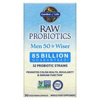 Garden of Life RAW Probiotics Men 50 & Wiser 85 Billion Live Cultures 90 Vegetarian Capsules