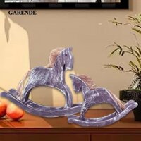 Garende 2 Chiếc Gỗ Ngựa Bập bênh Điêu Khắc Ngựa Mới Lạ Nghệ Thuật Thủ Công Khắc Gỗ Cho Tủ Tivi Kệ Phòng Học Ngày Lễ