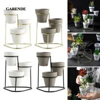 Garende 3 Cái Chậu mọng nước Bắc Âu Chậu trồng hoa có giá đỡ bình đựng cây kim loại