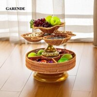 Garende Tay Dệt Phục Vụ Khay Nhiều Lớp Bàn Tổ Chức Giả Mây Dệt Khay Cho Phòng Ăn Mặt Bàn Dã Ngoại