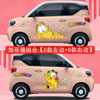 Garfield Hoạt Hình Dán Xe Ô Tô Wuling Mini Macaron Trang Trí Thân Xe Dán Đề Can Xe Hơi