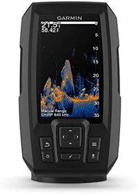 Garmin 010-02550-00 Striker Vivid 4cv: Máy dò cá màu 4 inch dễ sử dụng và đầu dò sonar với bảng màu quét sống động.
