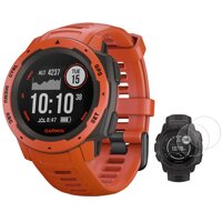 Garmin Instinct Rugged Outdoor Watch with GPS and Heart Rate Monitoring with Deco Essentials 2-Pack Screen Protector Instinct