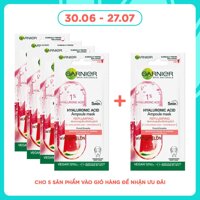 Garnier Mặt Nạ Garnier Skin Naturals Cấp Ẩm Sâu Từ Dưa Hấu + Hyaluronic Acid Ampoule Mask 15g