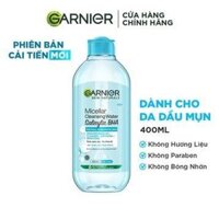 GARNIER_Nước Tẩy Trang Dành Cho Da Dầu Mụn Micellar Cleansing Water 400ml (Xanh Dương)