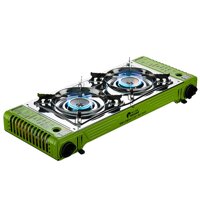 Gas Stove Portable Gas Cooker Twin Stove Camping Burner Overvoltage Protection 2.2KW Firepower with Carrying Case