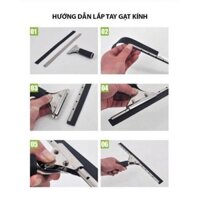 Gạt Kính Cầm Tay Chất Liệu Inox 304 Lưỡi Cao Su Dẻo Dai Cao Cấp Bền Bỉ Theo Thời Gian