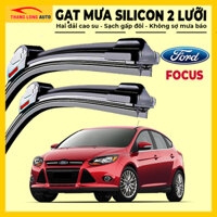 Gạt mưa LƯỠI KÉP silicon cao cấp cho xe FORD FOCUS, thanh gạt kính nước mưa oto xe hơi 2 lưỡi khung mềm đa năng