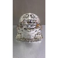 Gạt tàn bằng đồng hình con cóc ngậm tiền xu - Trắng