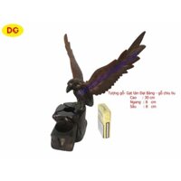Gạt tàn đại bàng gốc cây gỗ muồng đen bằng tượng đại bàng đứng trên gốc cây. Nội Thất