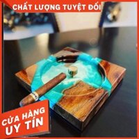 Gạt tàn Epoxy Resin mix gỗ Nu nghiến cao cấp, sang trọng (hàng chuẩn)