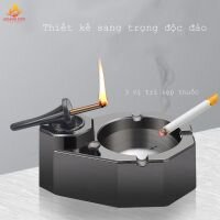 Gạt tàn thuốc Honest diêm xăng tích hợp bật lửa điện plasma 2 tia mồi lửa nhẹ nhàng độc đáo