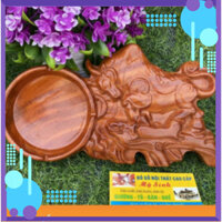 Gạt Tàn Thuốc Lá Gỗ Hương Nguyên Khối Chạm khắc hình trâu vàng,Gạt tàn để bàn phòng khách cao cấp