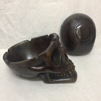 Gạt tàn thuốc lá hình đầu lâu bằng đá 12 x 18 x 12 cm