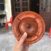 Gạt tàn to 14 cm cỡ khủng gỗ Hương có nắp đẹp tiện lợi hàng giá xưởng làng nghề tiện gỗ nhị khê