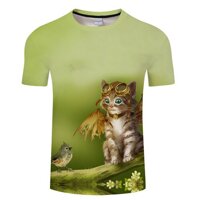 Gato Con Gafas De Gran Tamao Camiseta Bông Tai Kẹp Cổ Divertida Camiseta Mujer Hipster Ropa De Calle Tumblr Thả Con Tàu