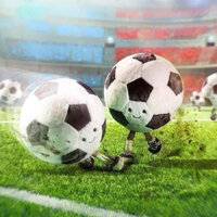 Gấu bông bóng đá +thiệp + hộp mica size 35cm