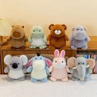 gấu bông búp bê may mắn gấu Búp bê khủng long bụng to, hà mã dễ thương, búp bê voi, thú nhồi bông