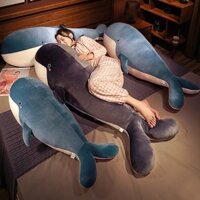 Gấu bông cá heo 1m5 [Siêu to - Khổng lồ] vỏ vọc nỉ mềm mại,bông mịn siêu nảy chống xẹp, mềm mịn