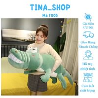 Gấu Bông Cá Sấu Mặt Ngáo Siêu To Khổng Lồ, Gối Ôm Thú Nhồi Bông Vải Co Giãn 4 Chiều Siêu Mềm Mịn Dài 1m2  - T005-1