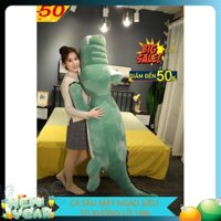 Gấu Bông Cá Sấu Mặt Ngáo Siêu To Khổng Lồ, gối ôm, vải co giãn 4 chiều siêu mềm mịn