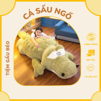 Gấu Bông Cá Sấu Xanh lông xù Siêu To Khổng Lồ, Thú Ôm Cá Sấu Siêu Bự