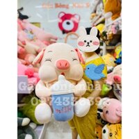 Gấu bông cao cấp Heo ôm bình sữa xanh size 80cm