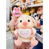 Gấu bông cao cấp Heo ôm tim chữ Love