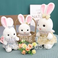 Gấu bông cao cấp Thỏ trắng đeo nơ