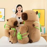 Gấu Bông Capybara Capina - Bộ Trưởng Ngoại Giao Đeo balo rùa, capybara đeo balo Thú Bông Chuột Lang Nước