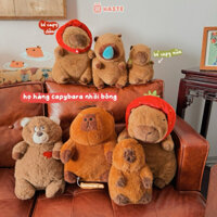 Gấu Bông Capybara Chuột Lang Nước Nhồi Bông Tổng Hợp Capybara Nhồi Bông Rùa Dâu Đeo Balo Sổ Mũi Samurai