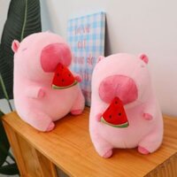 Gấu Bông Capybara Hồng Dưa Hấu Đáng Yêu, Chuột Lang Capybara Ăn Dưa Hấu Có Thể Kéo Được